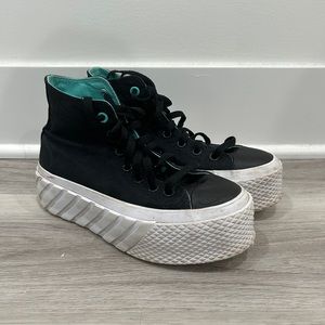 Converse Black and White Platform Sneakers